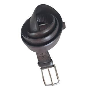 Allen Edmonds Mens Size 38 Glass Ave Dress Belt Gray Made in Italy 1015595